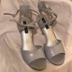 WHBM Grey Stappy Heels